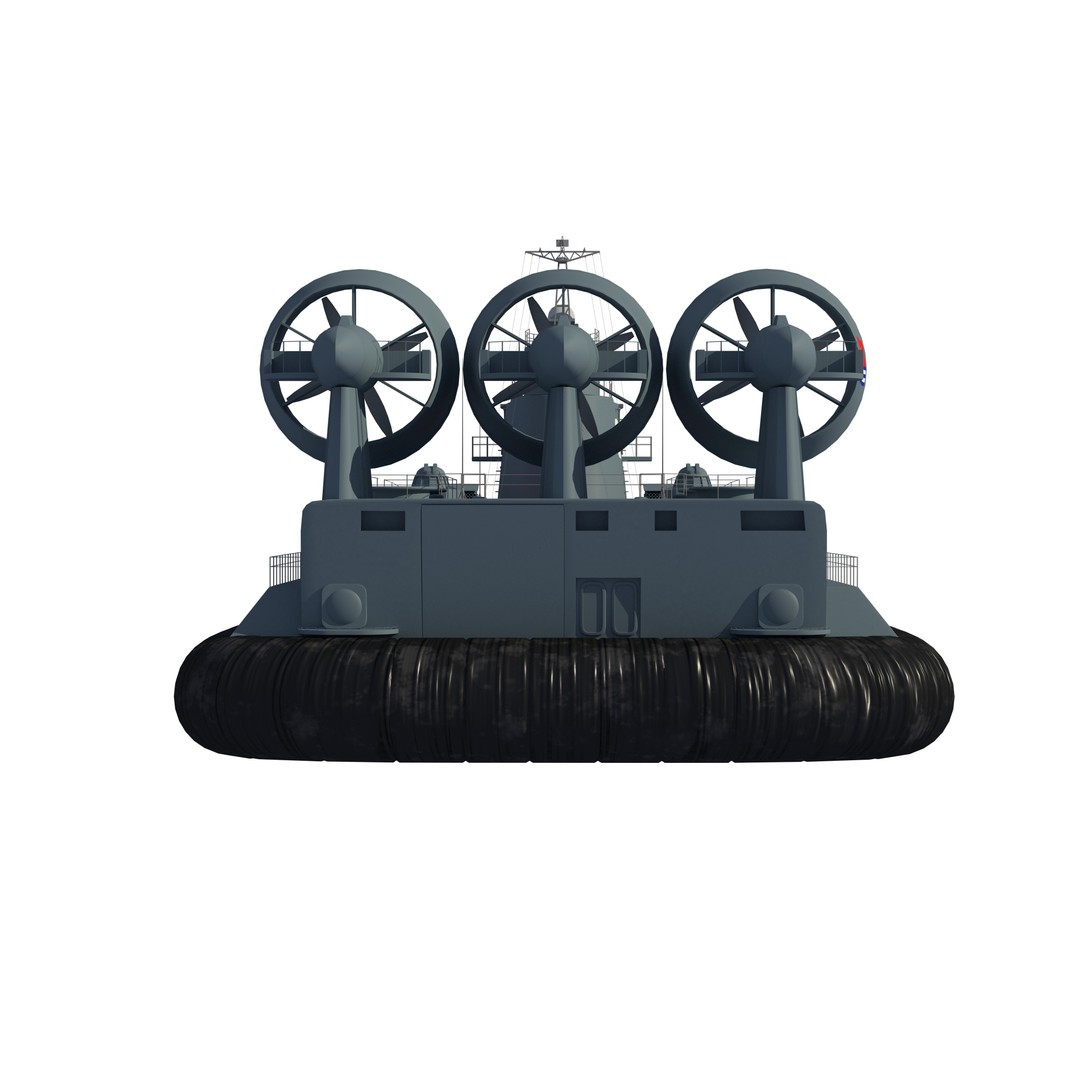 Chinese Bison Hovercraft 3D Model – PBR Military Watercraft, FBX, OBJ - View 11