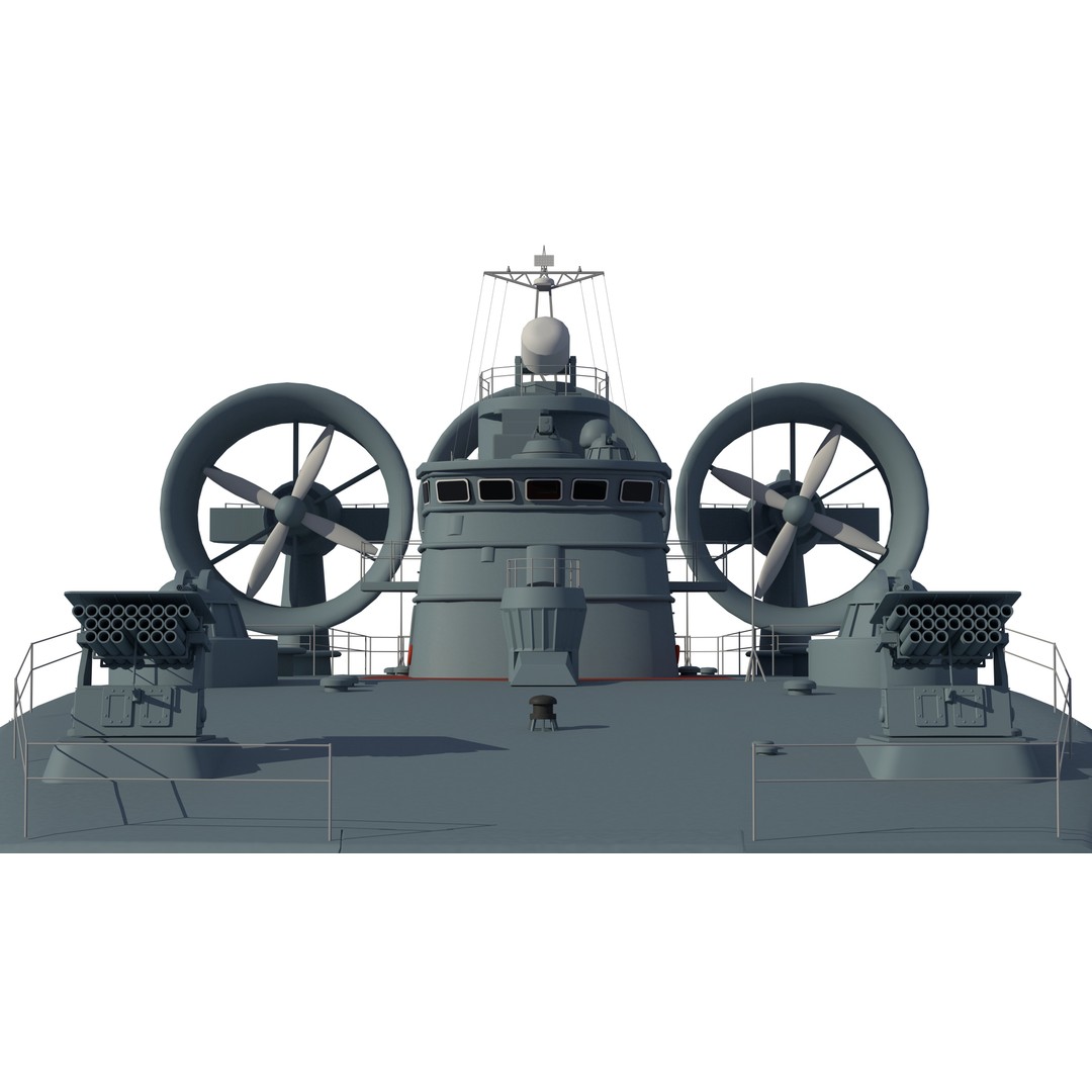 Chinese Bison Hovercraft 3D Model – PBR Military Watercraft, FBX, OBJ - View 12