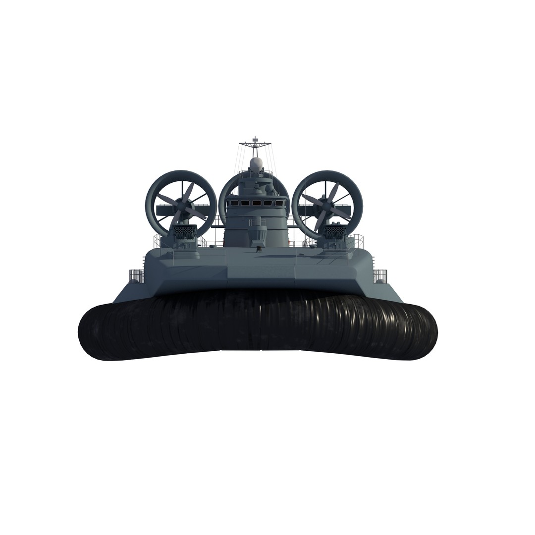 Chinese Bison Hovercraft 3D Model – PBR Military Watercraft, FBX, OBJ - View 14