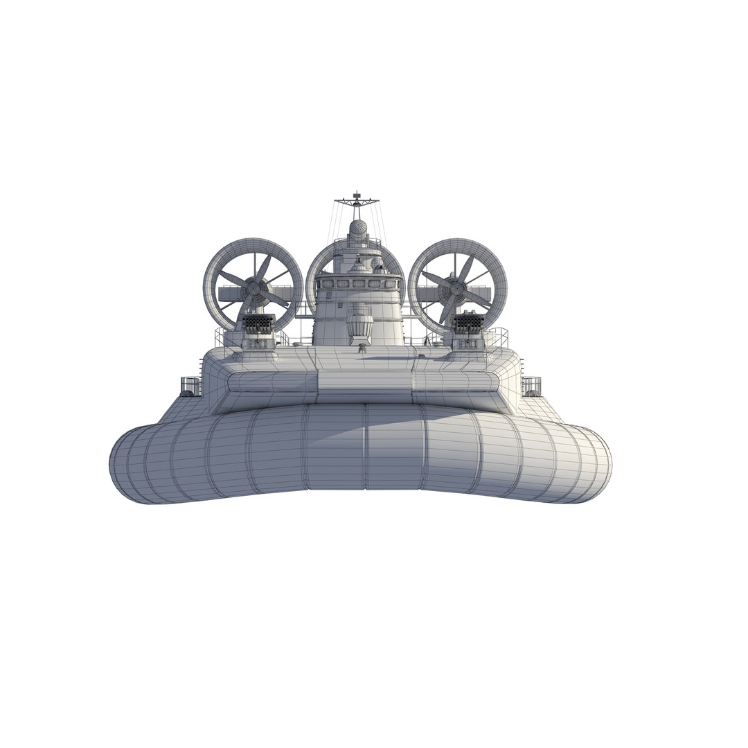 Chinese Bison Hovercraft 3D Model – PBR Military Watercraft, FBX, OBJ - View 16