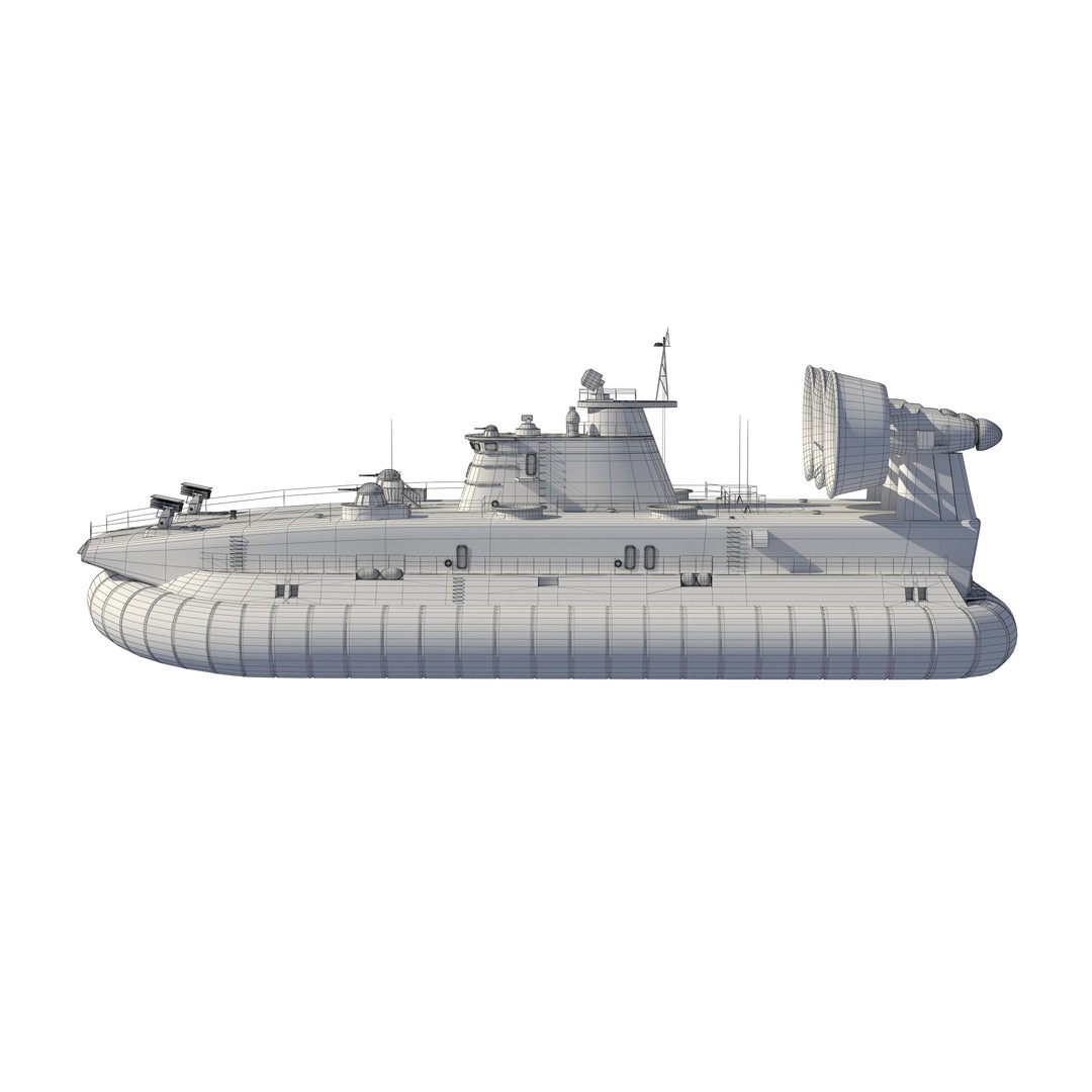 Chinese Bison Hovercraft 3D Model – PBR Military Watercraft, FBX, OBJ - View 18