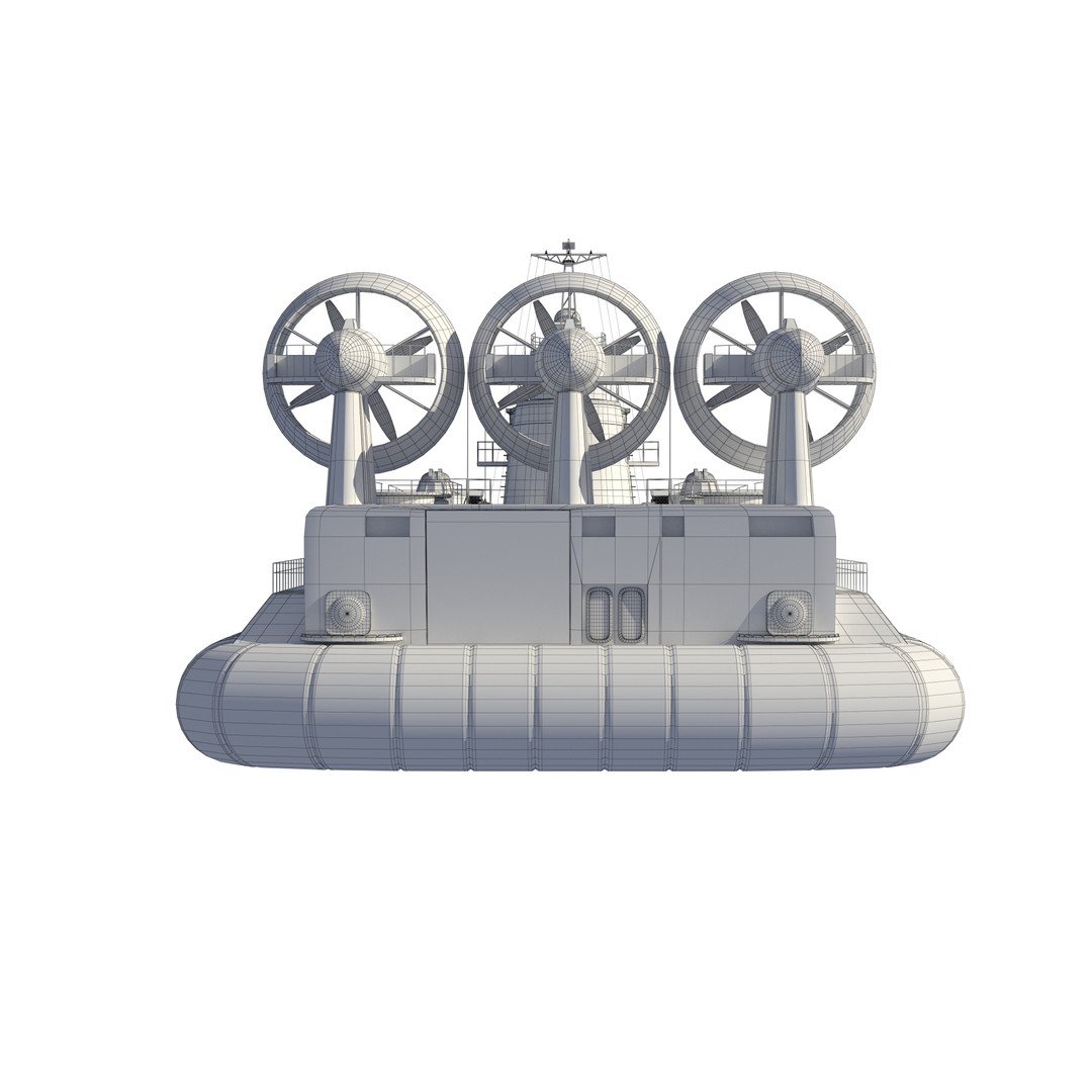 Chinese Bison Hovercraft 3D Model – PBR Military Watercraft, FBX, OBJ - View 22