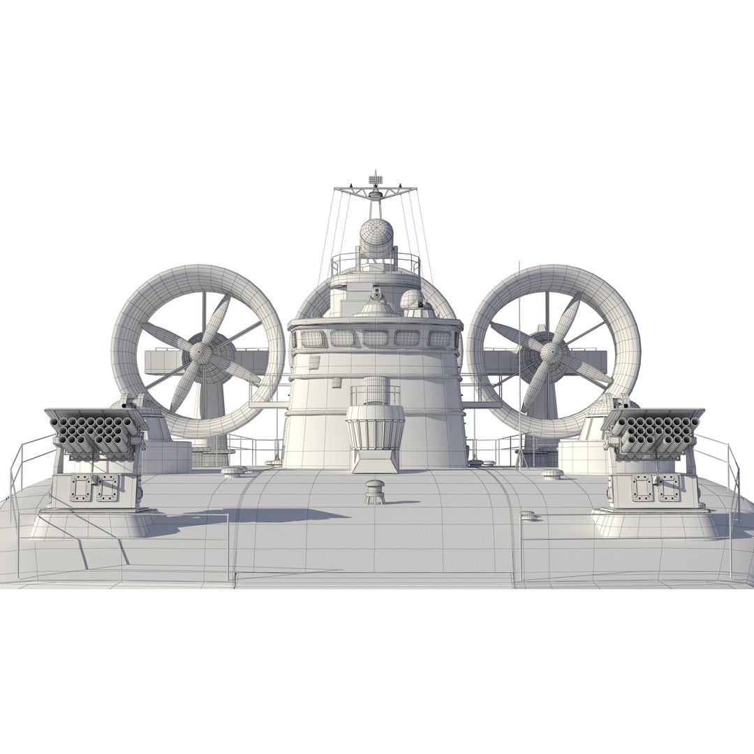 Chinese Bison Hovercraft 3D Model – PBR Military Watercraft, FBX, OBJ - View 23