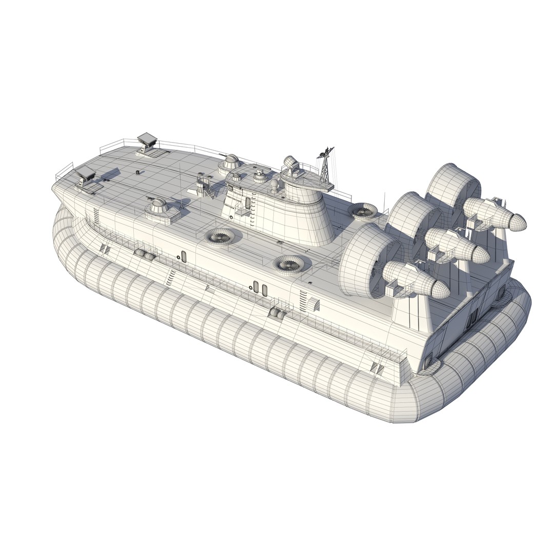 Chinese Bison Hovercraft 3D Model – PBR Military Watercraft, FBX, OBJ - View 26