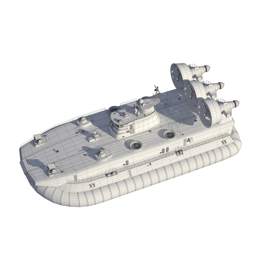 Chinese Bison Hovercraft 3D Model – PBR Military Watercraft, FBX, OBJ - View 27
