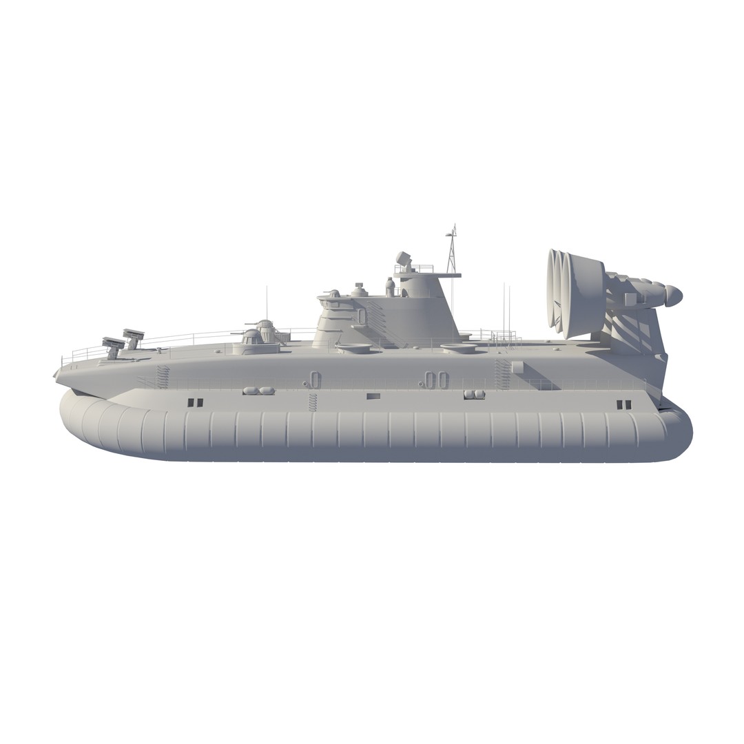 Chinese Bison Hovercraft 3D Model – PBR Military Watercraft, FBX, OBJ - View 29