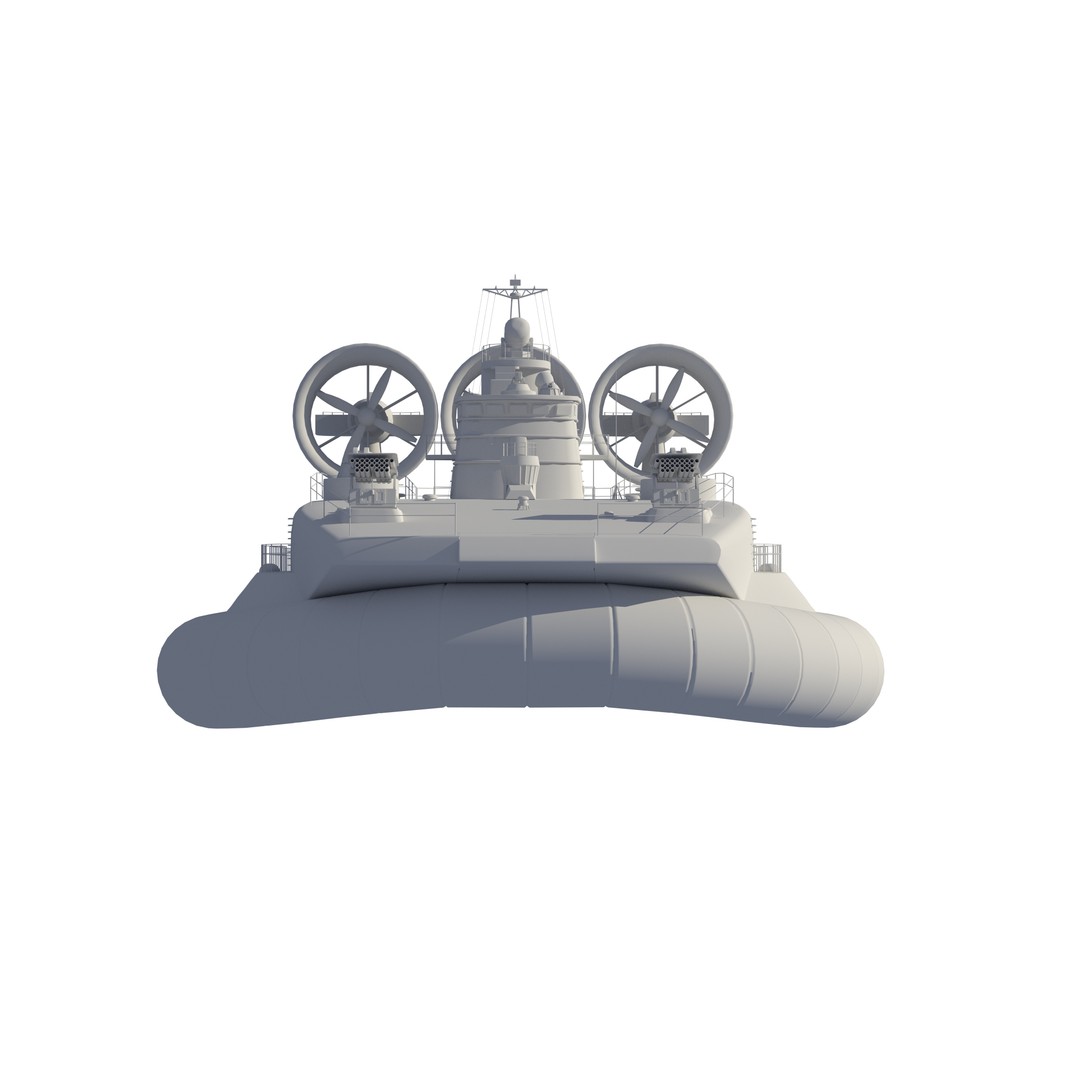 Chinese Bison Hovercraft 3D Model – PBR Military Watercraft, FBX, OBJ - View 30