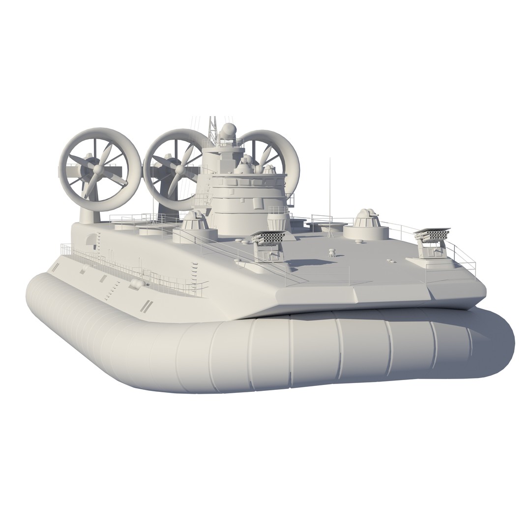 Chinese Bison Hovercraft 3D Model – PBR Military Watercraft, FBX, OBJ - View 33