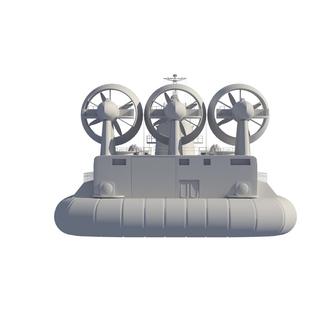 Chinese Bison Hovercraft 3D Model – PBR Military Watercraft, FBX, OBJ - View 35