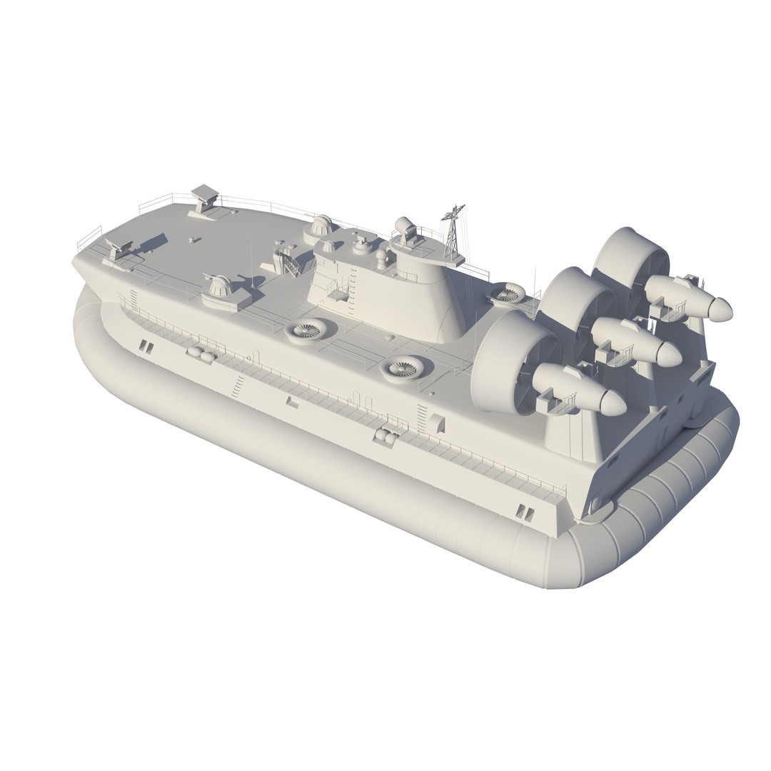 Chinese Bison Hovercraft 3D Model – PBR Military Watercraft, FBX, OBJ - View 37