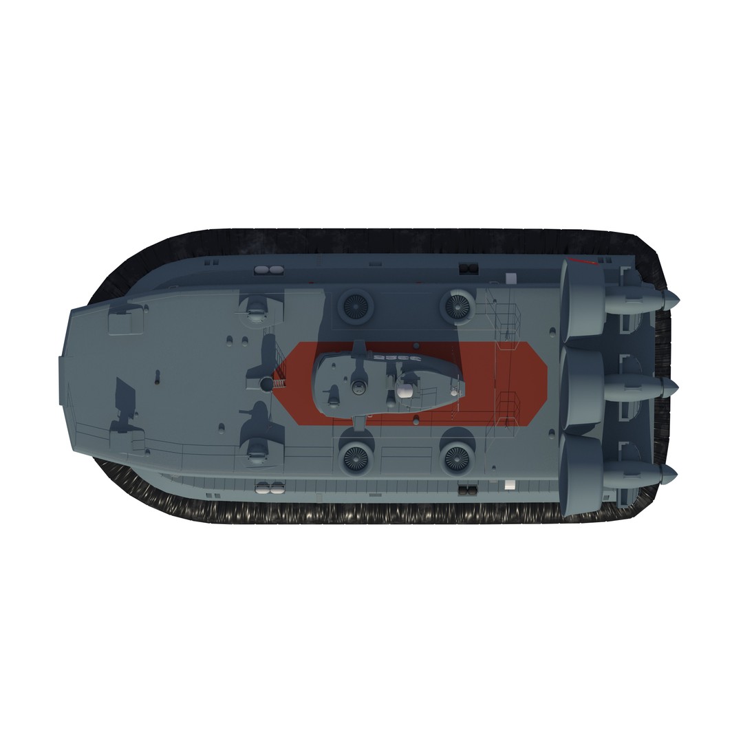 Chinese Bison Hovercraft 3D Model – PBR Military Watercraft, FBX, OBJ - View 4