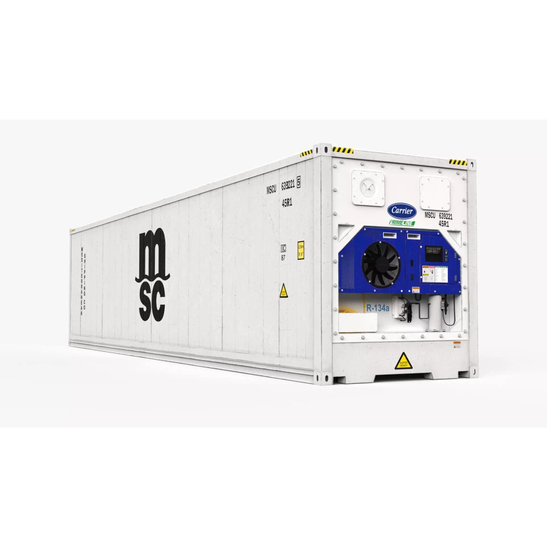 40ft MSC Container Reefer CARRIER 3D Model – High Cube PBR Asset, FBX - View 2