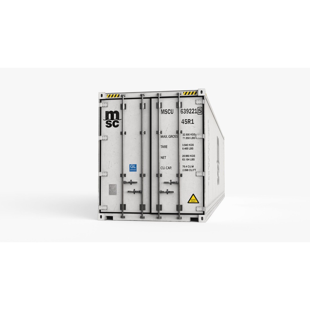 40ft MSC Container Reefer CARRIER 3D Model – High Cube PBR Asset, FBX - View 8