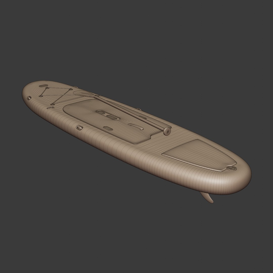 Inflatable Paddleboard 3D Model – Realistic Low Poly FBX Asset