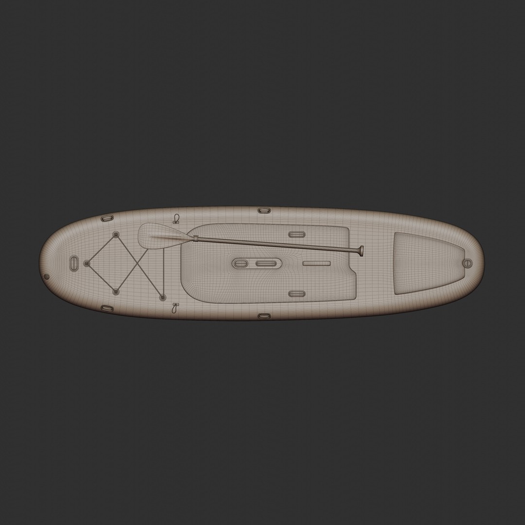 Inflatable Paddleboard 3D Model – Realistic Low Poly FBX Asset - View 12