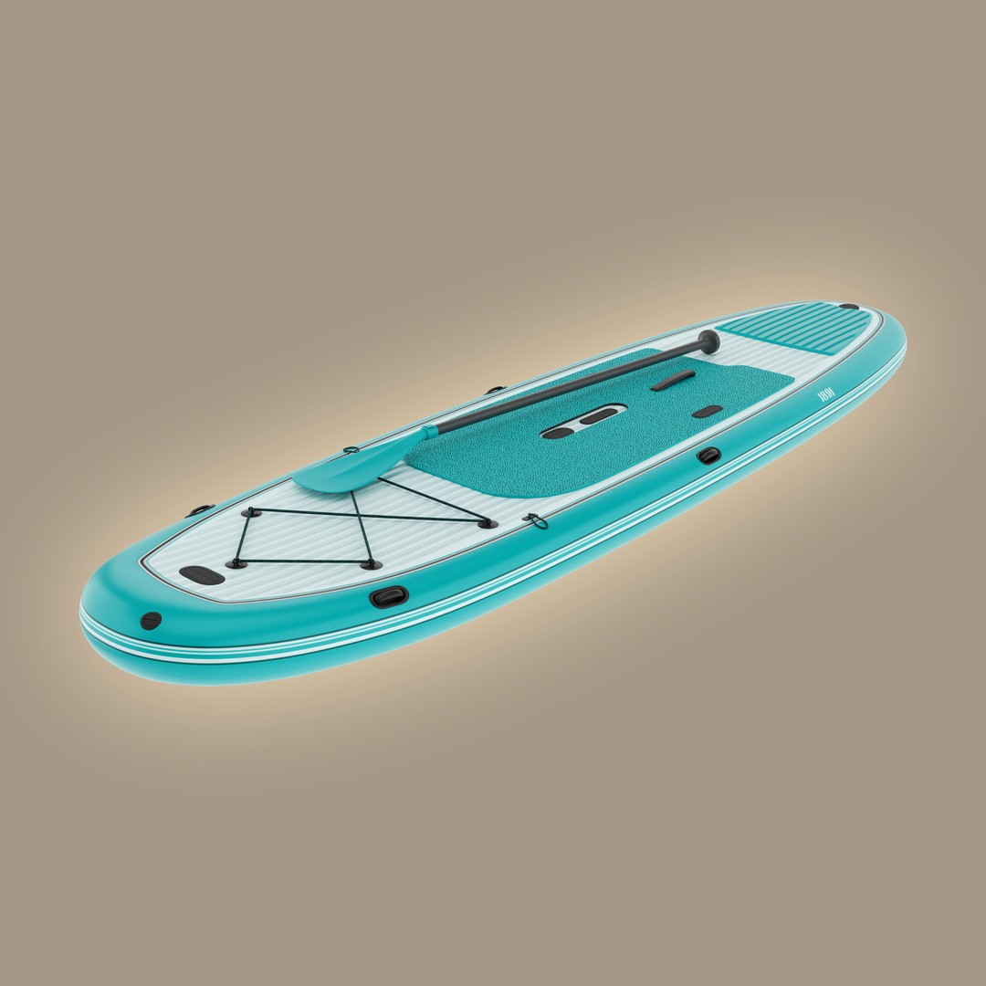 Inflatable Paddleboard 3D Model – Realistic Low Poly FBX Asset - View 3