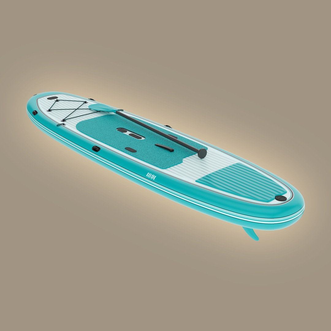 Inflatable Paddleboard 3D Model – Realistic Low Poly FBX Asset - View 4