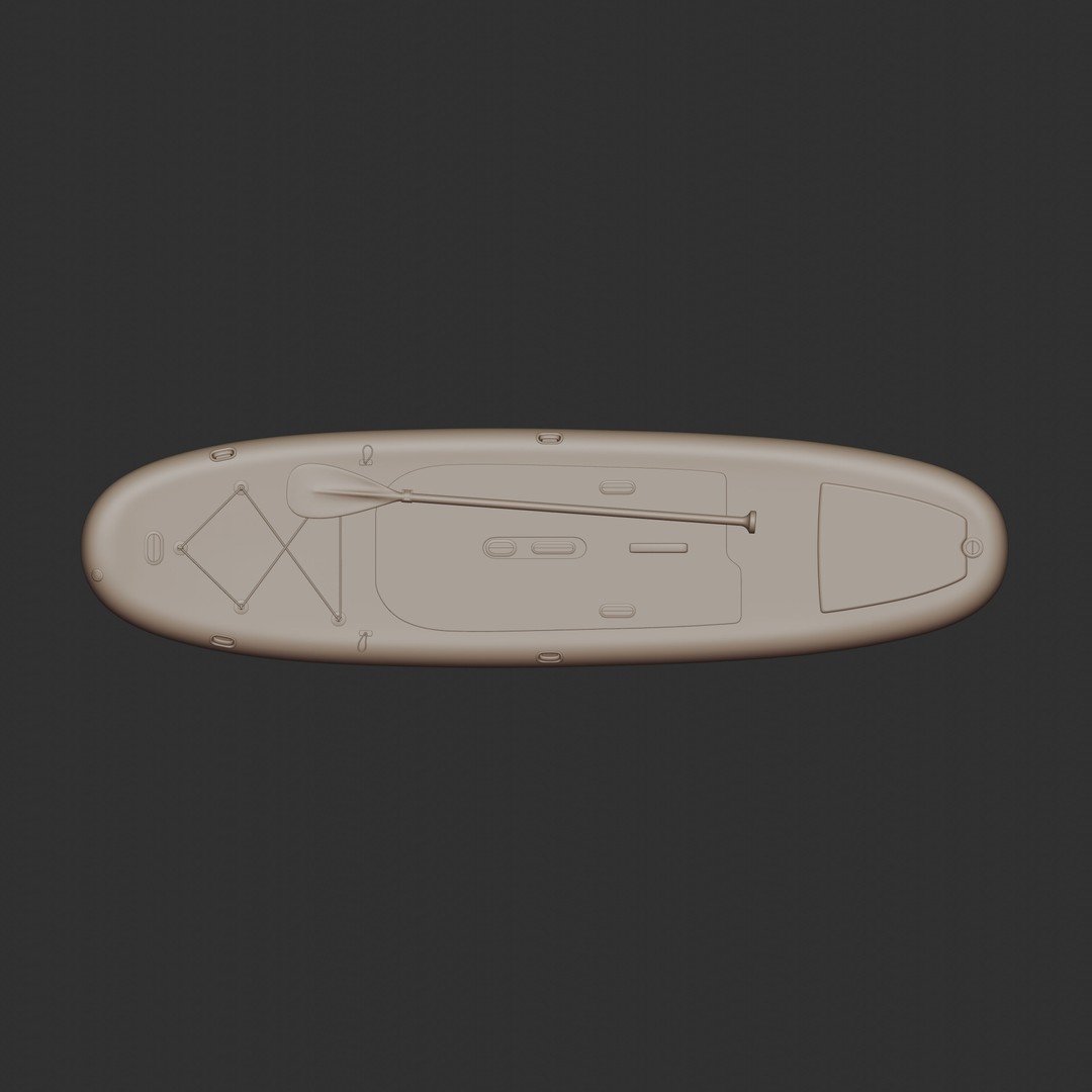 Inflatable Paddleboard 3D Model – Realistic Low Poly FBX Asset - View 8