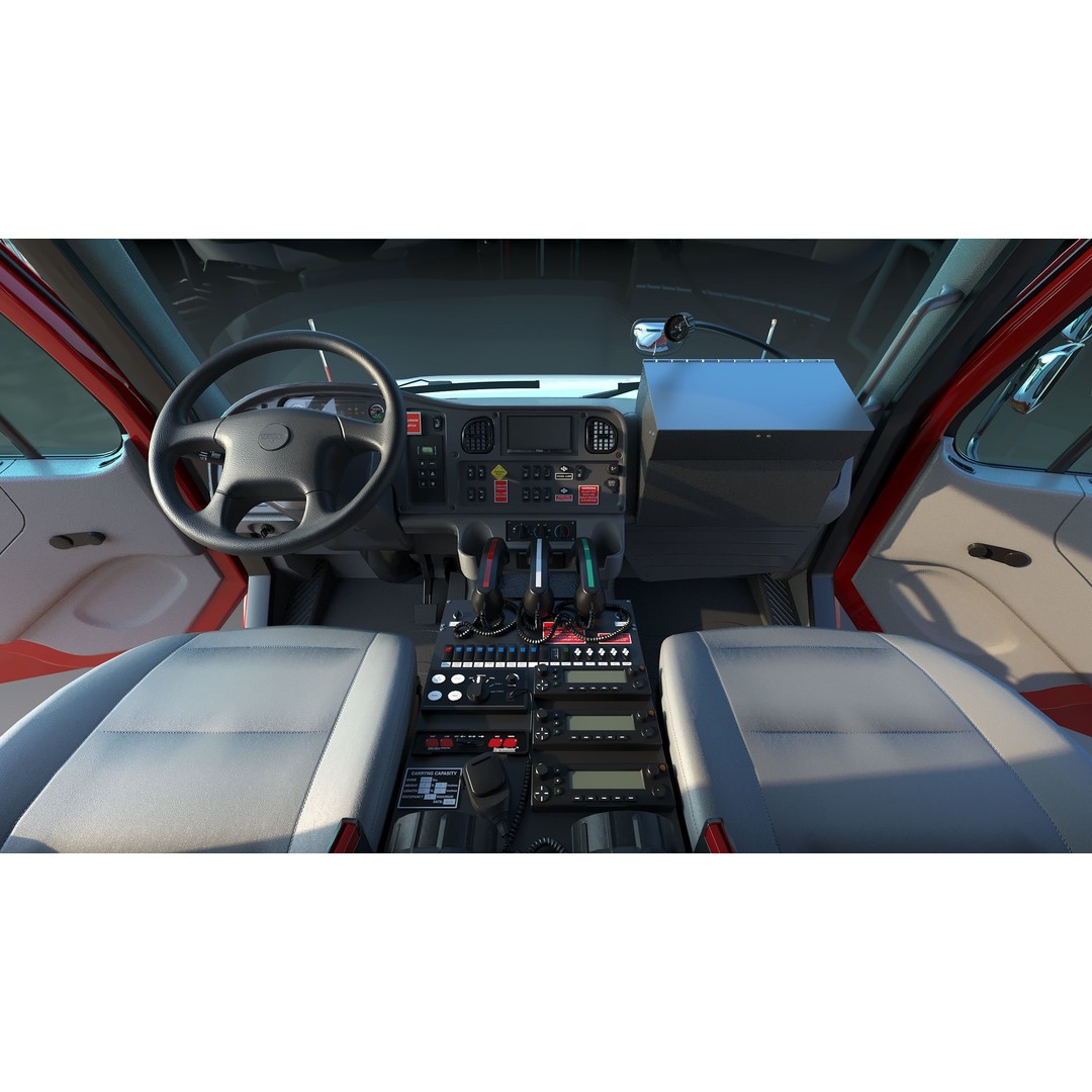 FDNY Fire Truck 3D Model – Low Poly Game Asset, FBX, PBR Textures - View 19