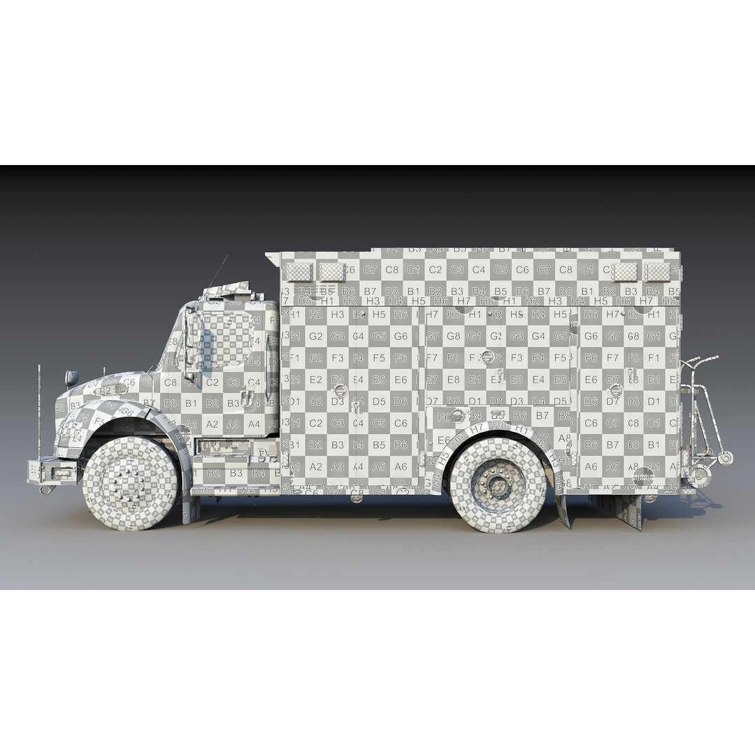 FDNY Fire Truck 3D Model – Low Poly Game Asset, FBX, PBR Textures - View 28