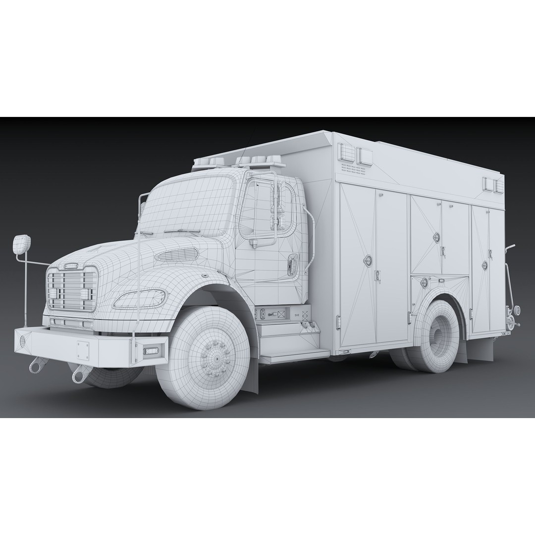 FDNY Fire Truck 3D Model – Low Poly Game Asset, FBX, PBR Textures - View 43