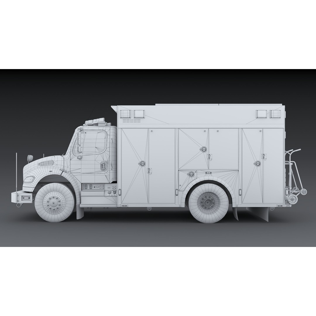 FDNY Fire Truck 3D Model – Low Poly Game Asset, FBX, PBR Textures - View 44
