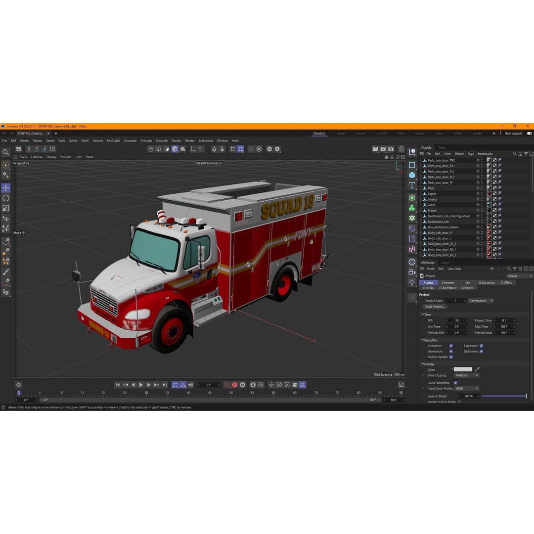 FDNY Fire Truck 3D Model – Low Poly Game Asset, FBX, PBR Textures - View 50