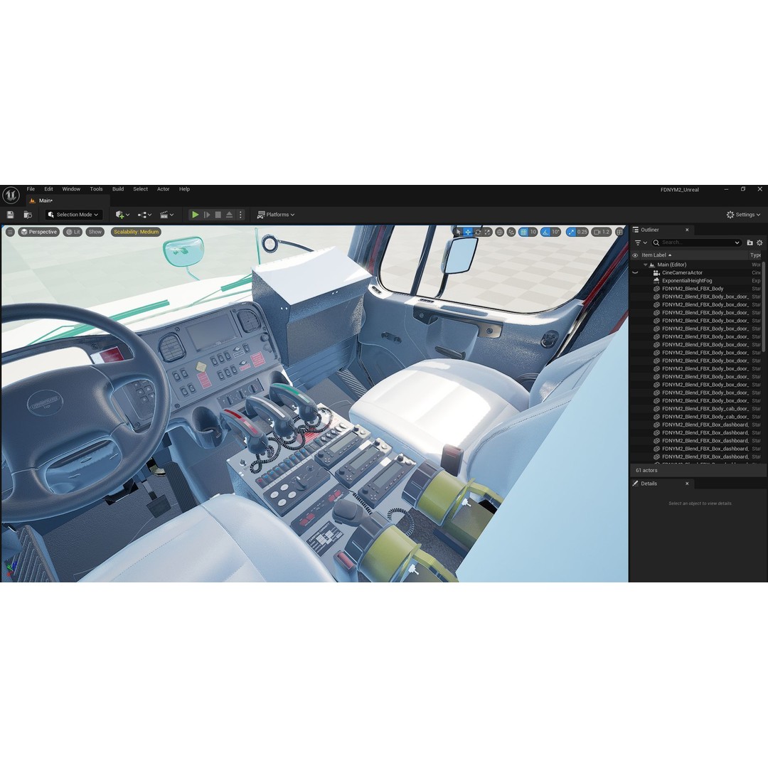 FDNY Fire Truck 3D Model – Low Poly Game Asset, FBX, PBR Textures - View 53
