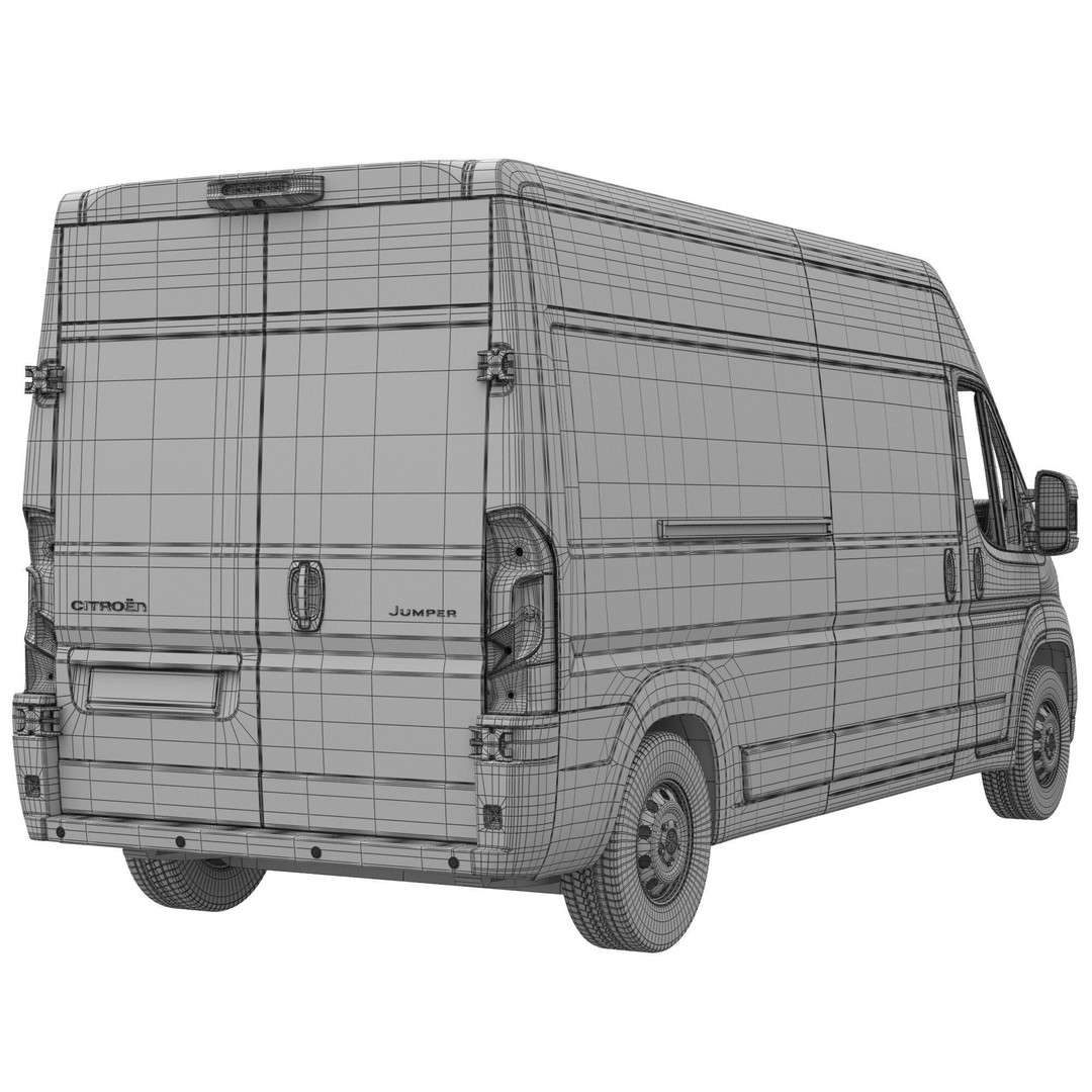 Citroen JUMPER L3H2 3D Model – Detailed Interior, Game-Ready, FBX - View 16