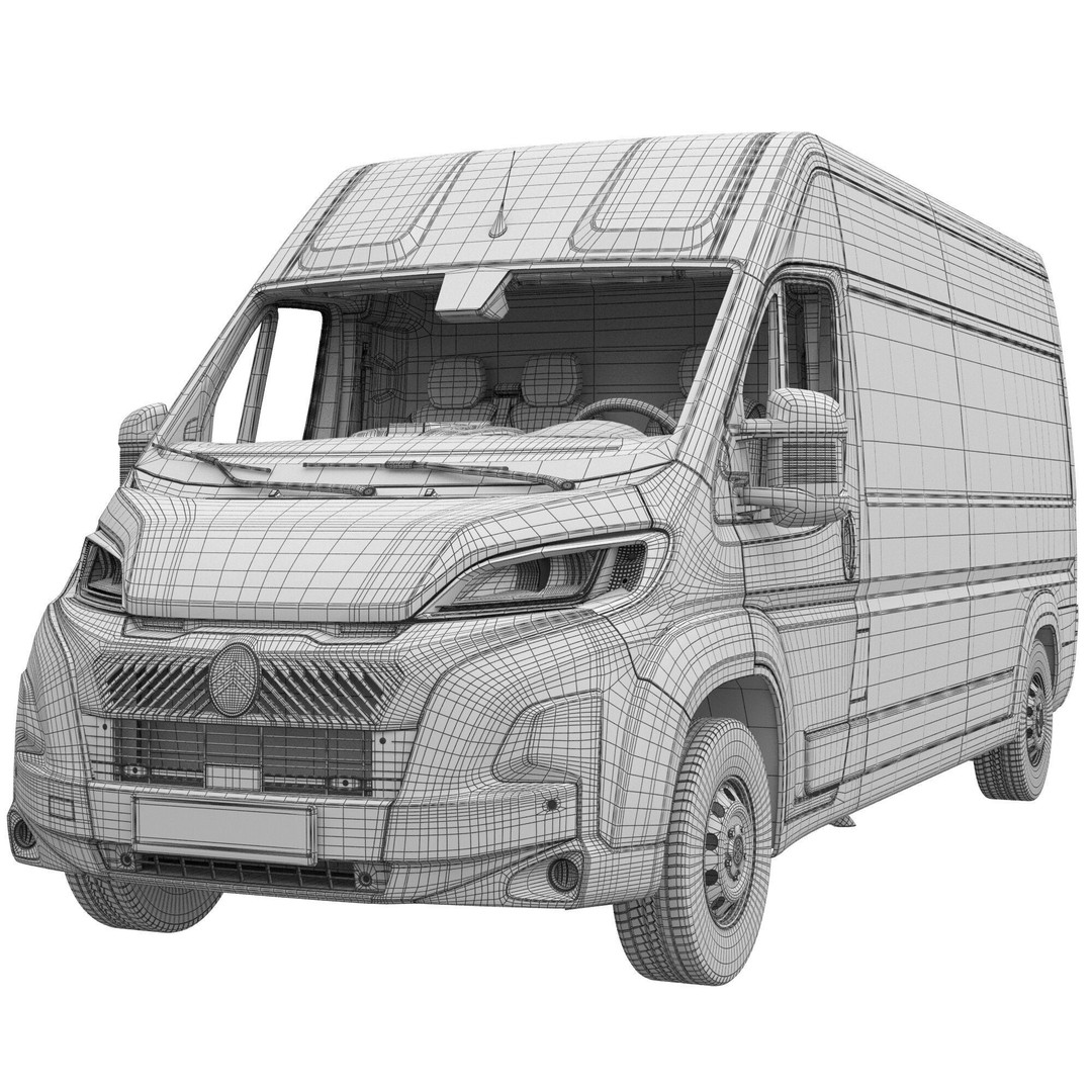 Citroen JUMPER L3H2 3D Model – Detailed Interior, Game-Ready, FBX - View 17