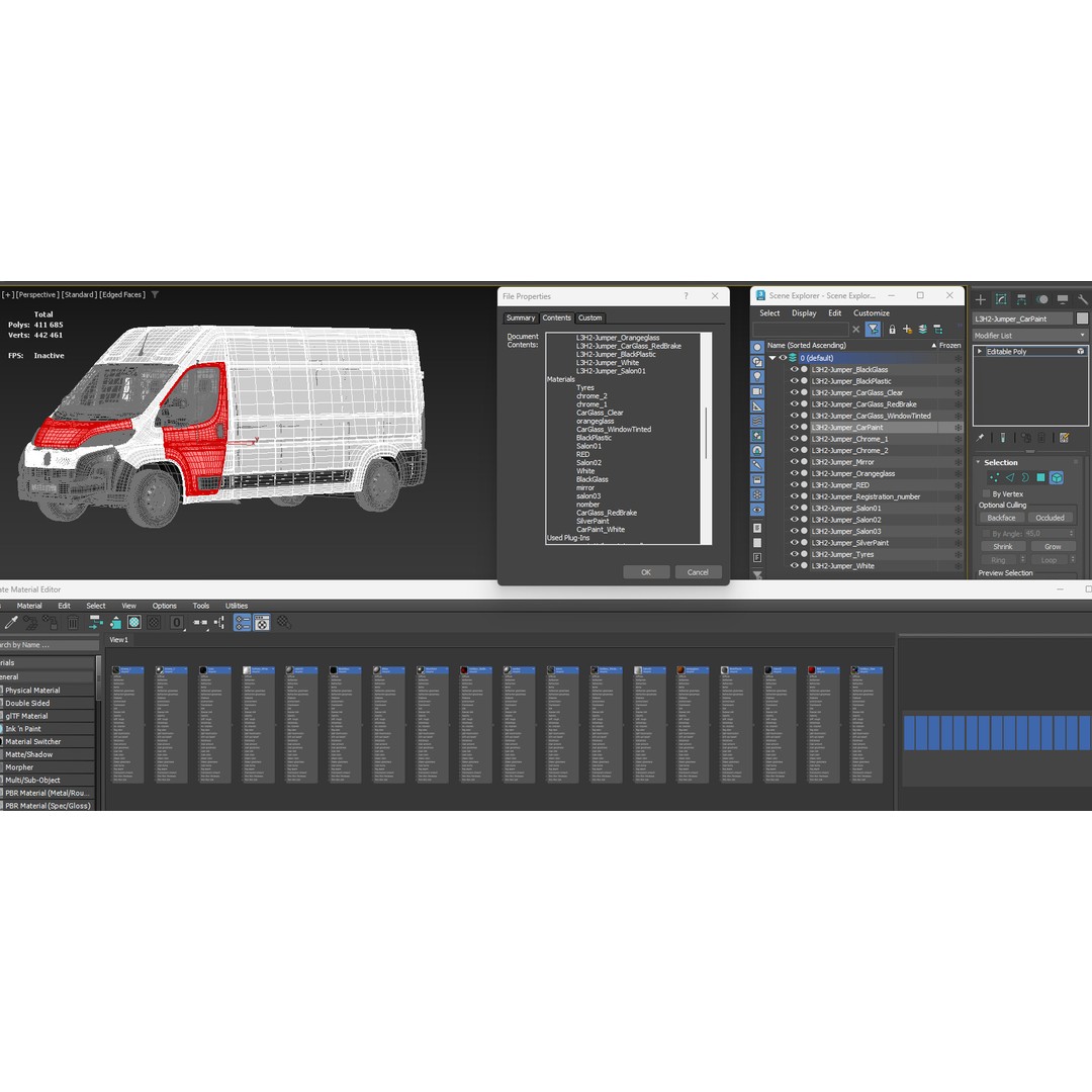 Citroen JUMPER L3H2 3D Model – Detailed Interior, Game-Ready, FBX - View 30