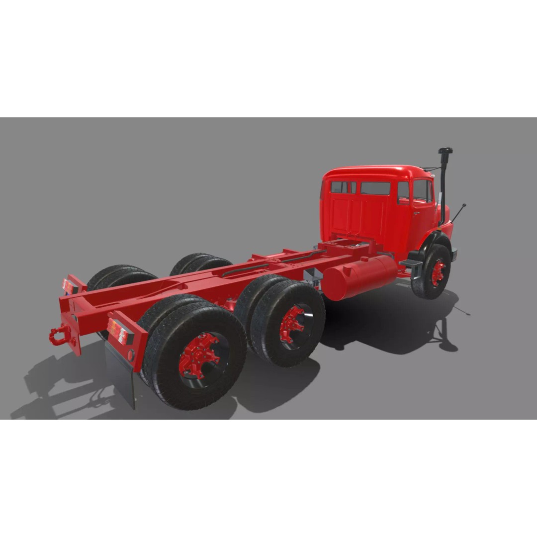 Mercedes-Benz 2624 Chassis Cab Truck 3D Model – Midpoly Game Asset, Blender