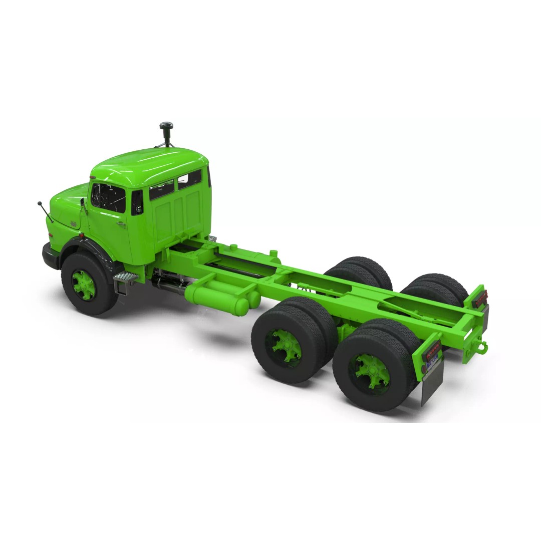 Mercedes-Benz 2624 Chassis Cab Truck 3D Model – Midpoly Game Asset, Blender - View 10