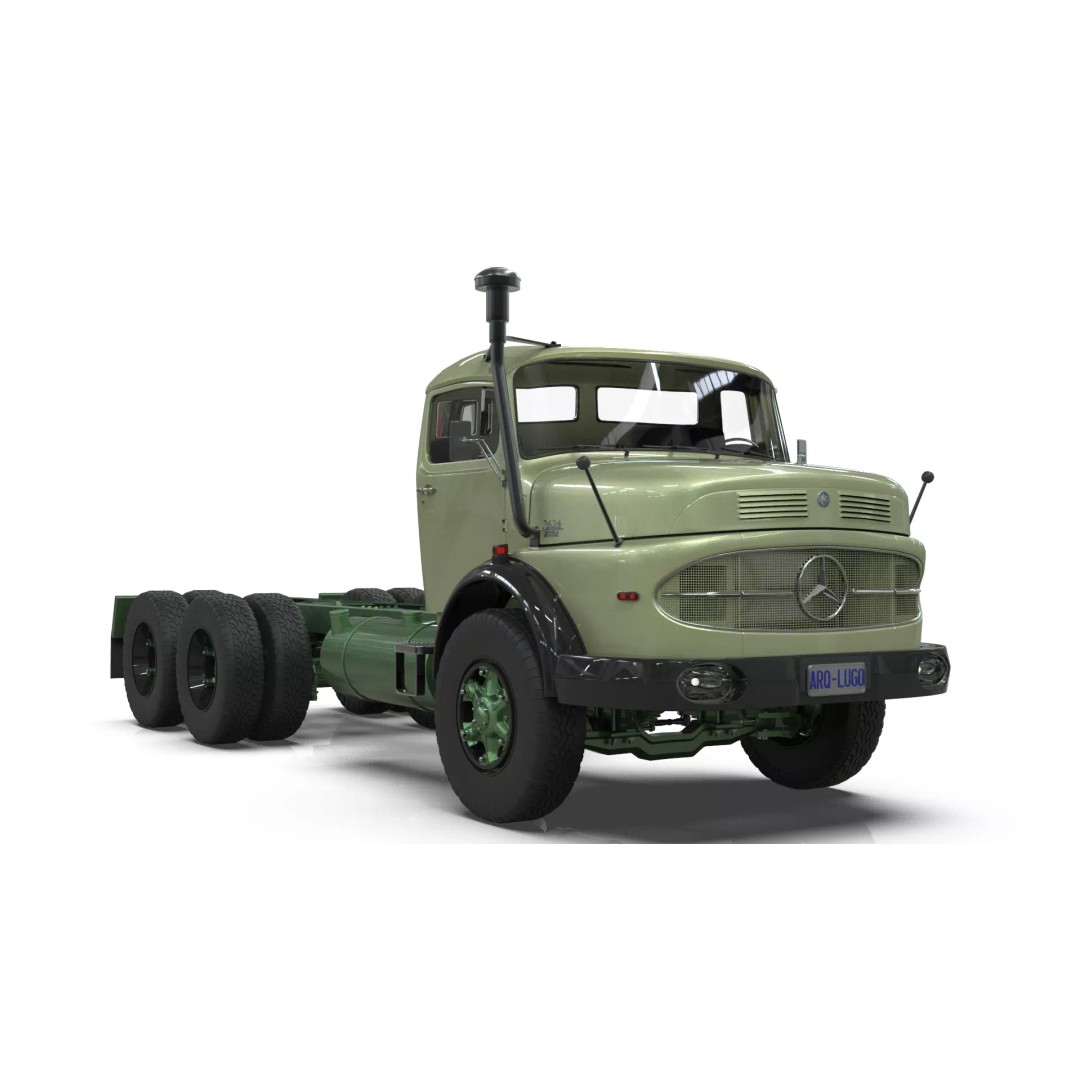 Mercedes-Benz 2624 Chassis Cab Truck 3D Model – Midpoly Game Asset, Blender - View 12