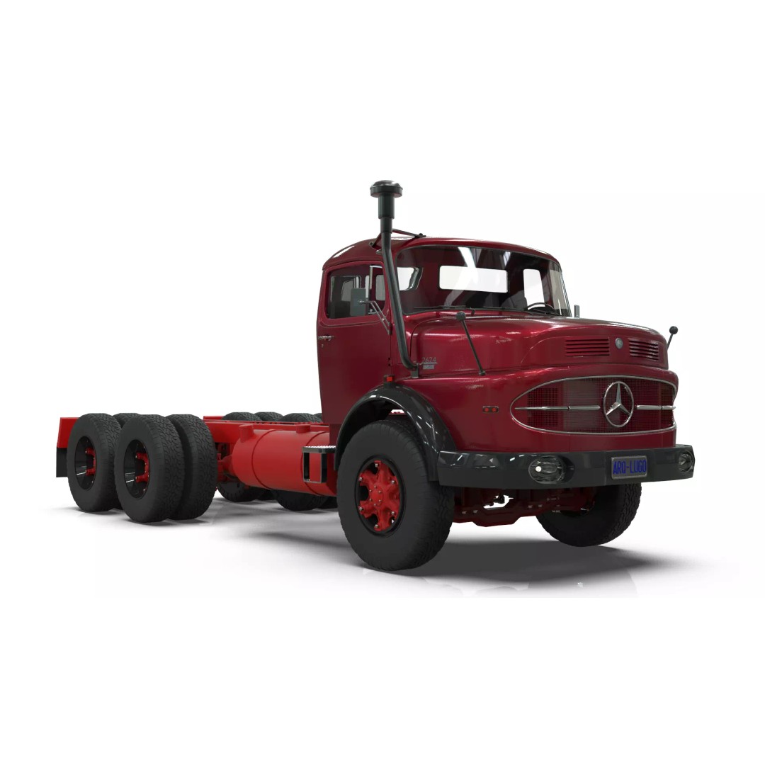 Mercedes-Benz 2624 Chassis Cab Truck 3D Model – Midpoly Game Asset, Blender - View 13