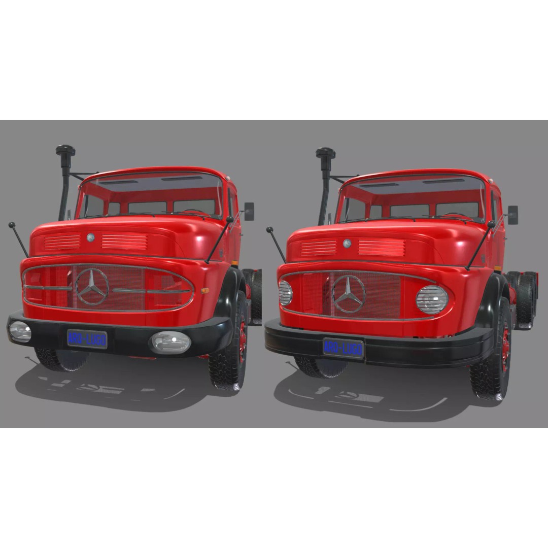 Mercedes-Benz 2624 Chassis Cab Truck 3D Model – Midpoly Game Asset, Blender - View 16