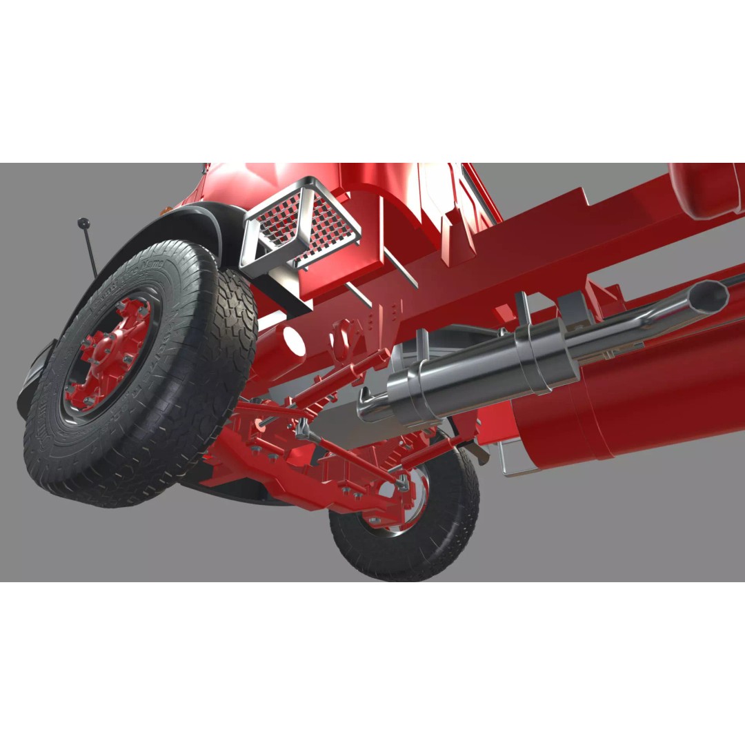 Mercedes-Benz 2624 Chassis Cab Truck 3D Model – Midpoly Game Asset, Blender - View 17