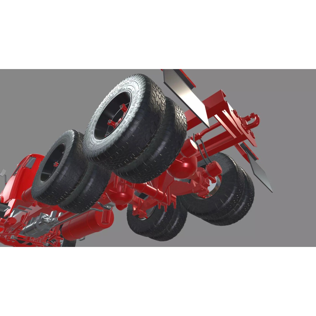 Mercedes-Benz 2624 Chassis Cab Truck 3D Model – Midpoly Game Asset, Blender - View 27