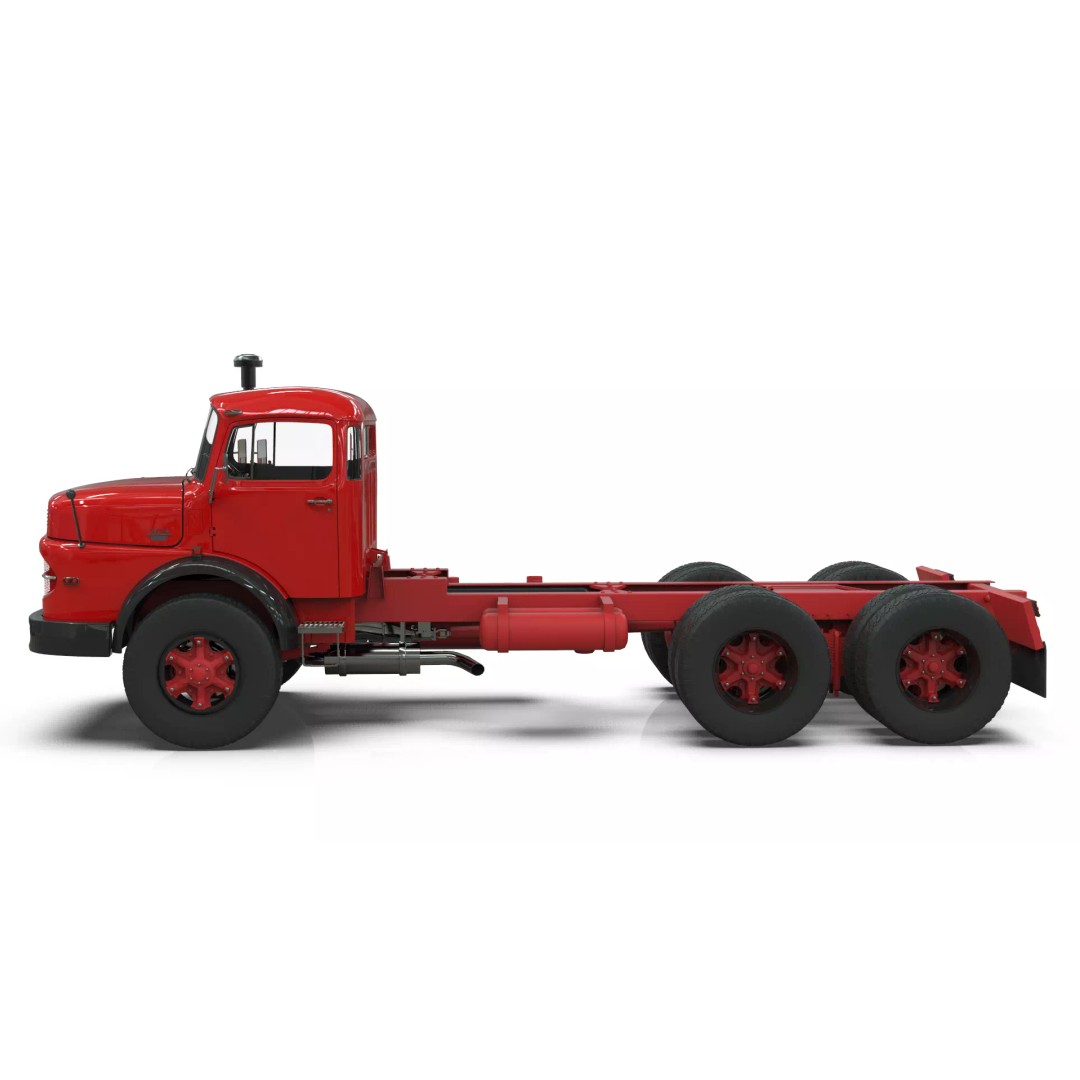 Mercedes-Benz 2624 Chassis Cab Truck 3D Model – Midpoly Game Asset, Blender - View 3