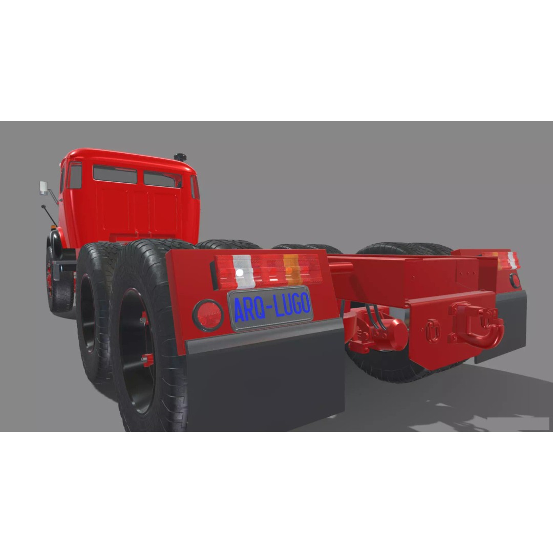 Mercedes-Benz 2624 Chassis Cab Truck 3D Model – Midpoly Game Asset, Blender - View 30