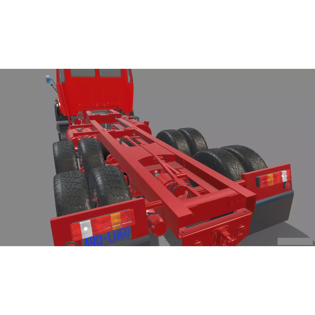 Mercedes-Benz 2624 Chassis Cab Truck 3D Model – Midpoly Game Asset, Blender - View 31