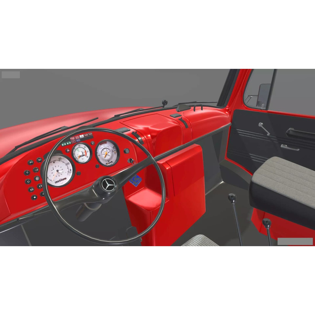 Mercedes-Benz 2624 Chassis Cab Truck 3D Model – Midpoly Game Asset, Blender - View 32