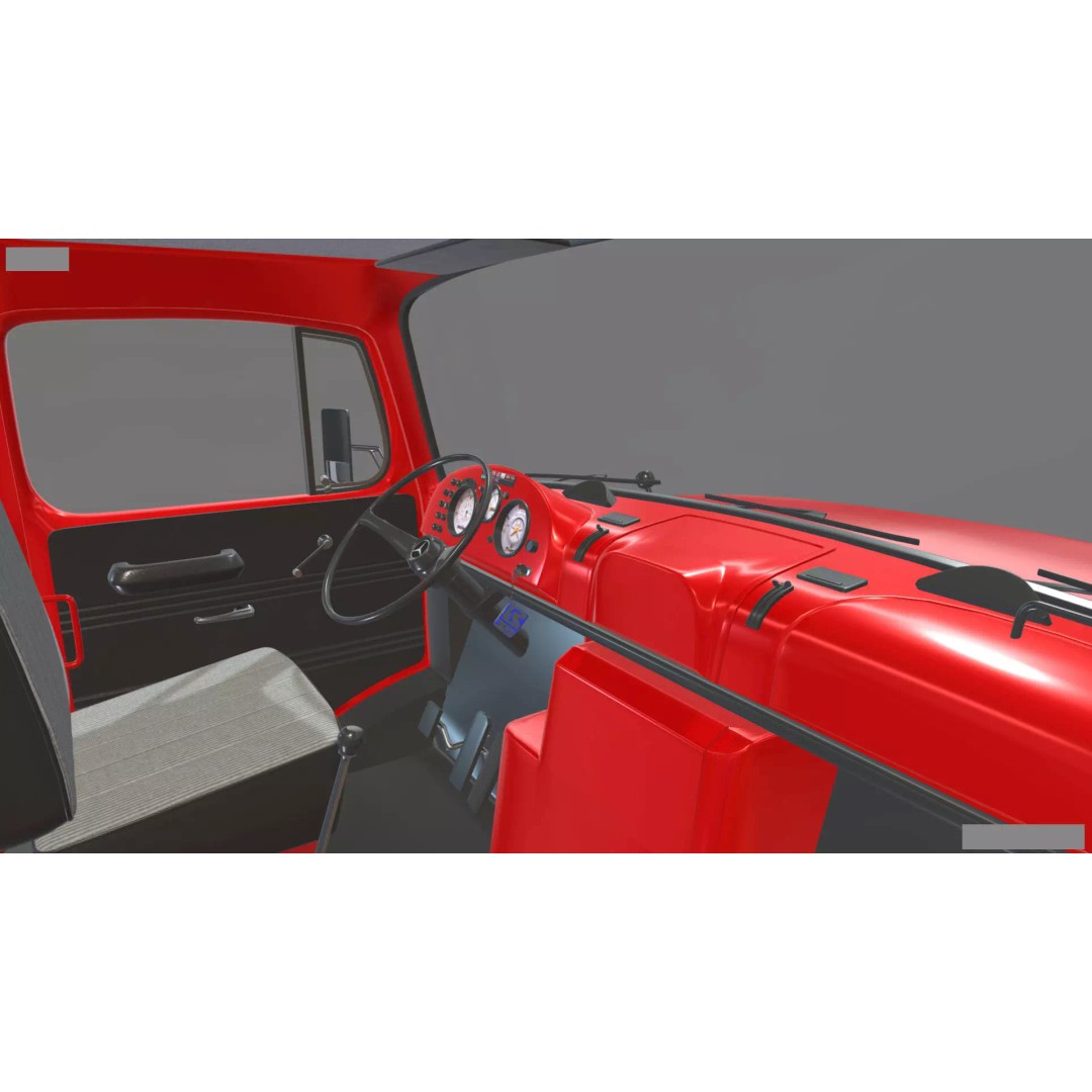 Mercedes-Benz 2624 Chassis Cab Truck 3D Model – Midpoly Game Asset, Blender - View 33