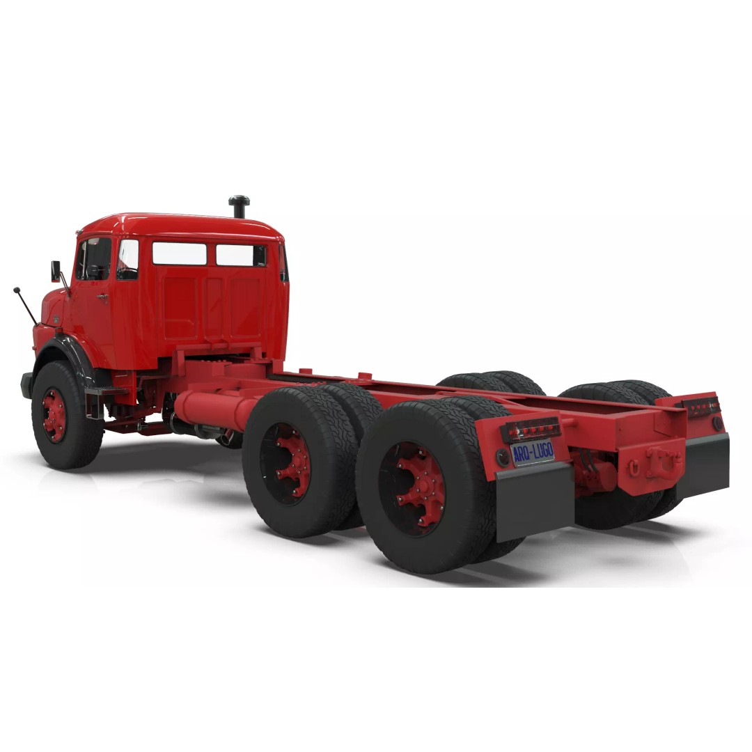 Mercedes-Benz 2624 Chassis Cab Truck 3D Model – Midpoly Game Asset, Blender - View 4
