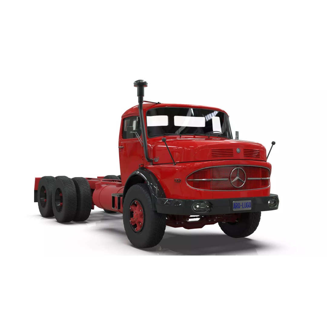 Mercedes-Benz 2624 Chassis Cab Truck 3D Model – Midpoly Game Asset, Blender - View 5