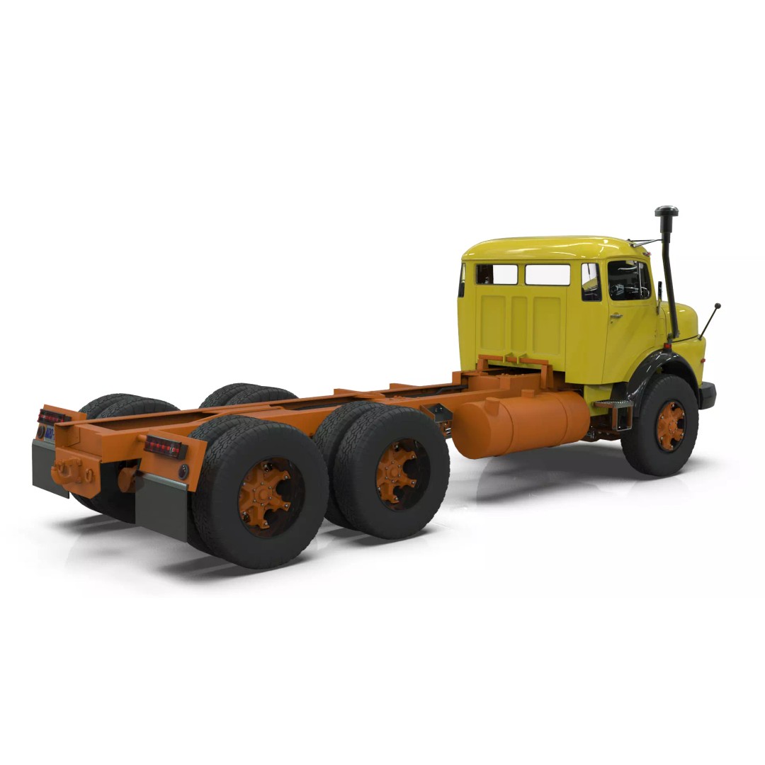 Mercedes-Benz 2624 Chassis Cab Truck 3D Model – Midpoly Game Asset, Blender - View 7