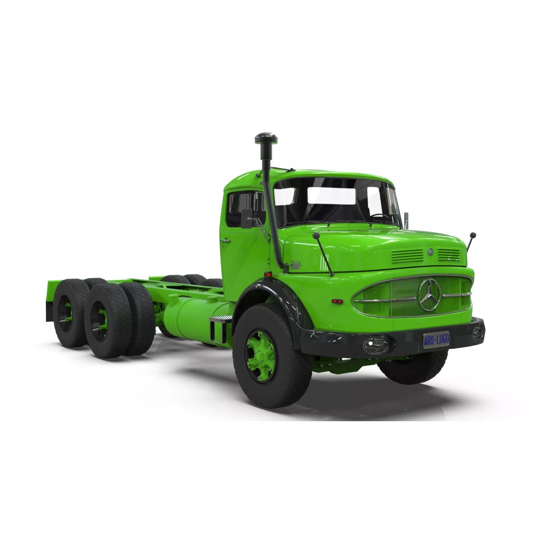 Mercedes-Benz 2624 Chassis Cab Truck 3D Model – Midpoly Game Asset, Blender - View 8