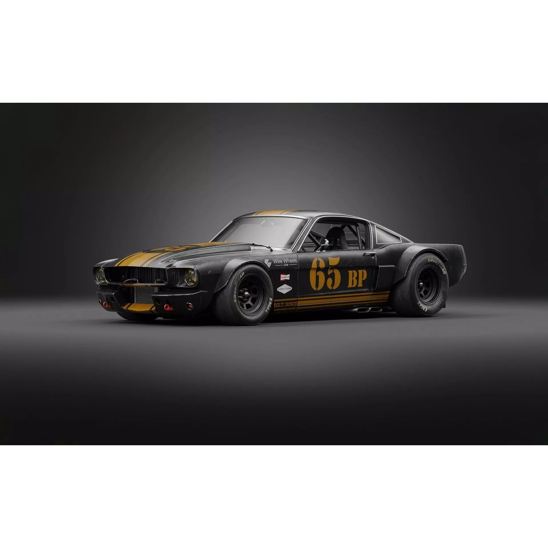 1965 Mustang RK2 - High-Poly Game-Ready 3D Model - View 3