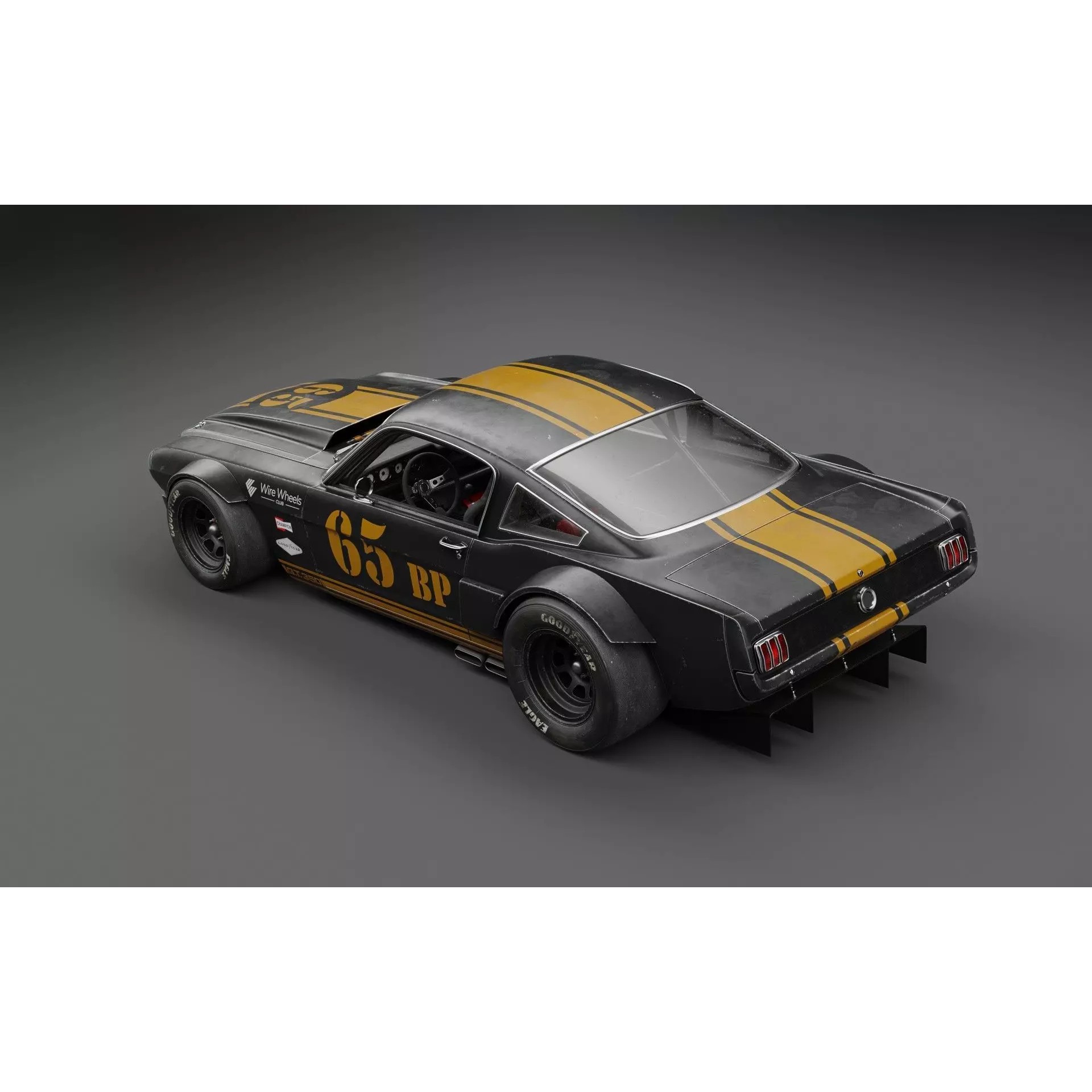 1965 Mustang RK2 - High-Poly Game-Ready 3D Model - View 6
