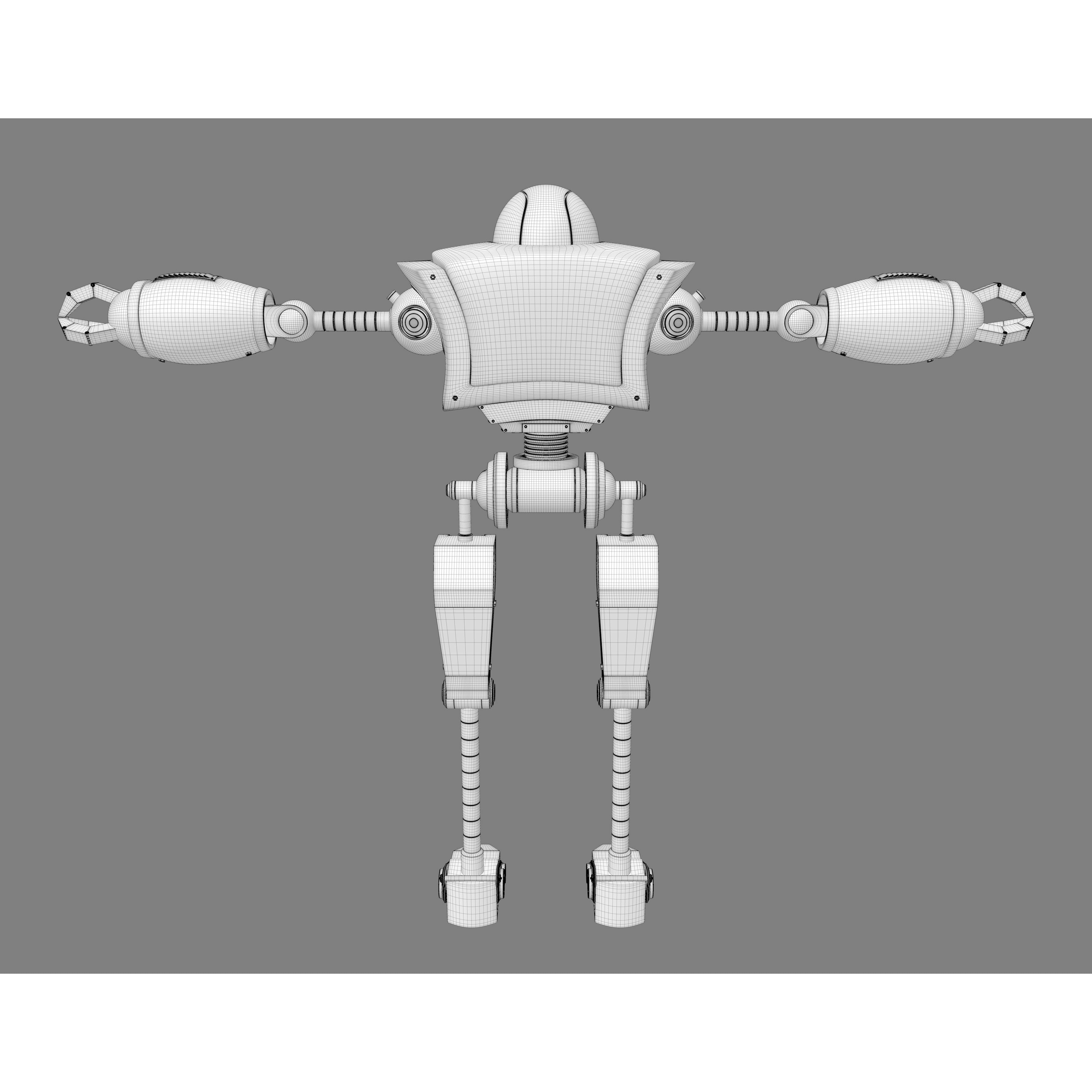 Cartoon Robot - Low-Poly Game-Ready 3D Model - View 13